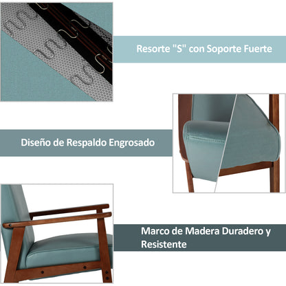 Silla Decorativa Moderna de Mediados de Siglo con Marco de Madera Verde