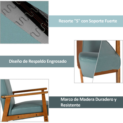 Silla Decorativa Moderna de Mediados de Siglo con Marco de Madera Verde