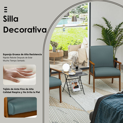 Silla Decorativa Moderna de Mediados de Siglo con Marco de Madera Verde