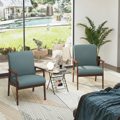 Silla Decorativa Moderna de Mediados de Siglo con Marco de Madera Verde