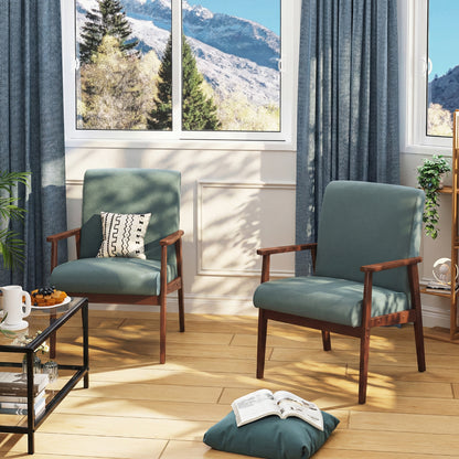 Silla Decorativa Moderna de Mediados de Siglo con Marco de Madera Verde