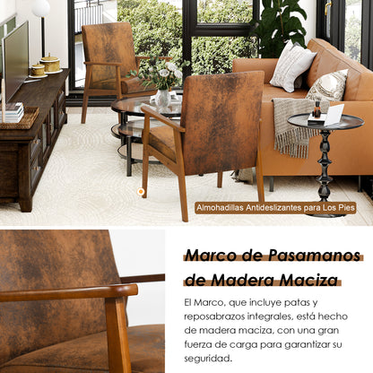 Silla Decorativa Moderna de Mediados de Siglo con Marco de Madera Marrón Vintage
