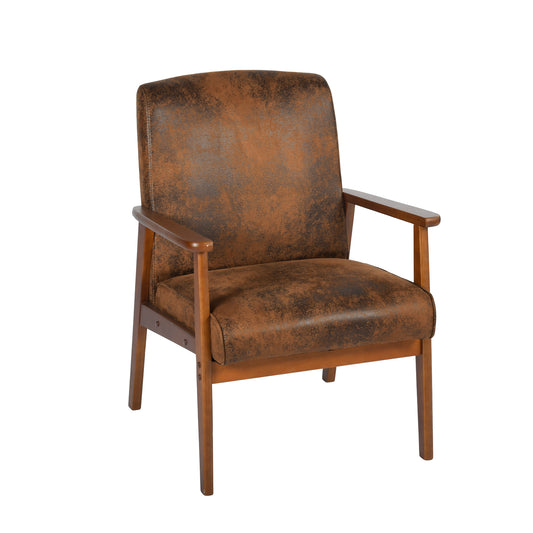 Silla Decorativa Moderna de Mediados de Siglo con Marco de Madera Marrón Vintage
