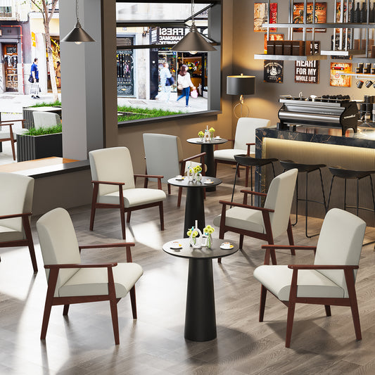 Silla Decorativa Moderna de Mediados de Siglo con Marco de Madera Beige