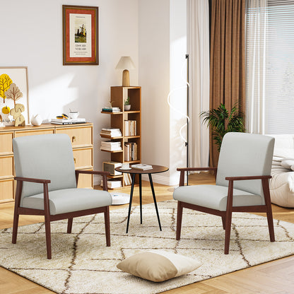 Silla Decorativa Moderna de Mediados de Siglo con Marco de Madera Beige