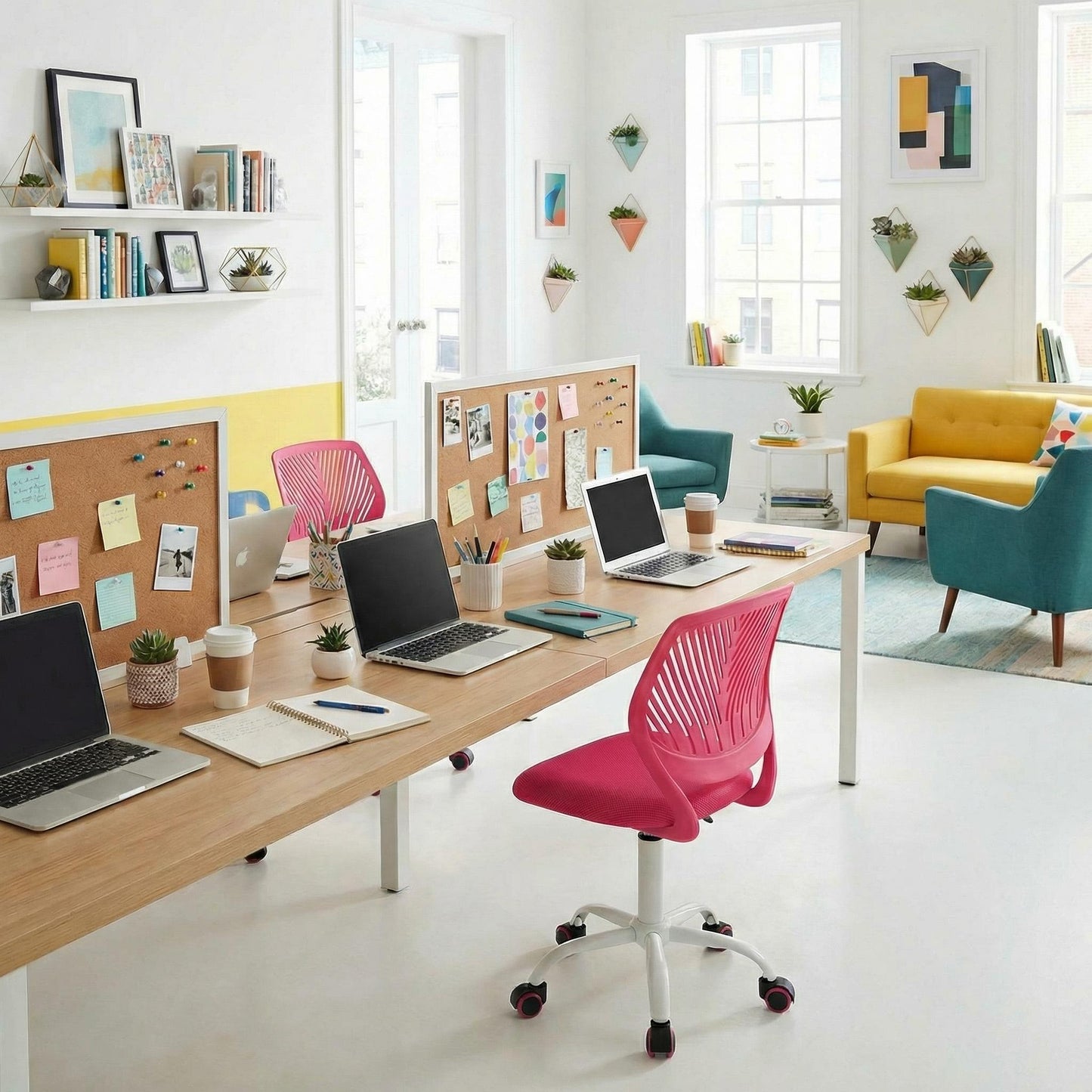 Silla de Estudio Ajustable para Niños Rosa