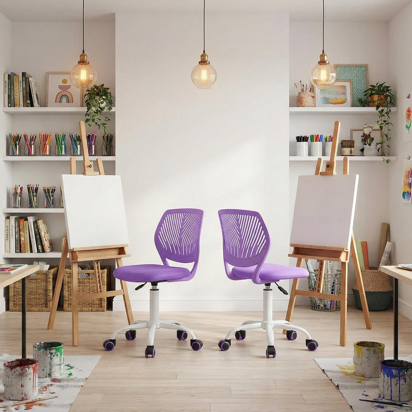 Silla de Estudio Ajustable para Niños Morado