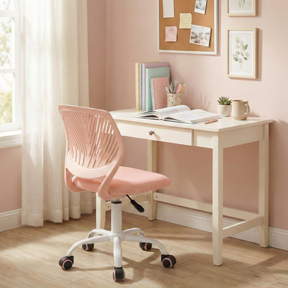 Silla de Escritorio de Trabajo de Oficina Silla de Estudio Ajustable para niños con Respaldo Medio Rosado