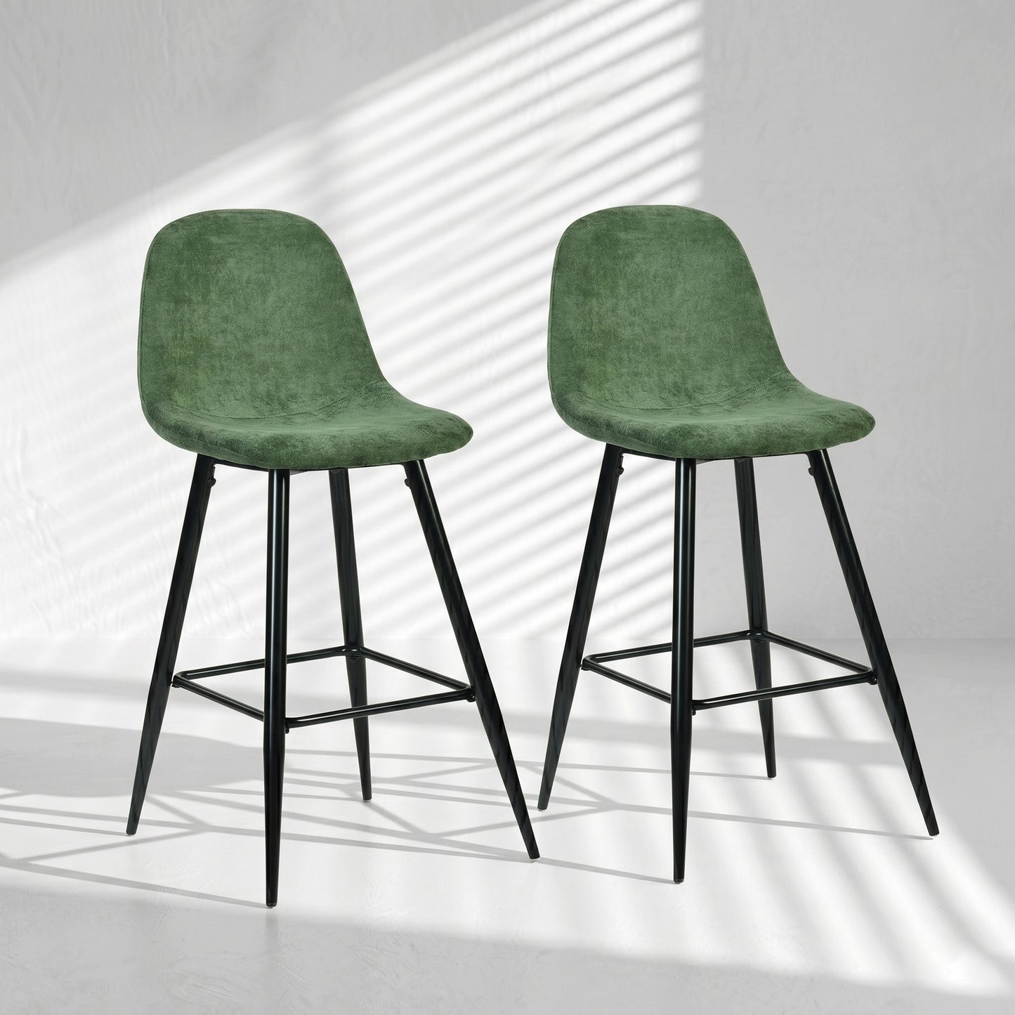 Juego de 2 Taburetes de Bar Modernas Verde