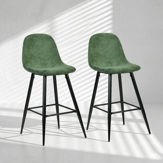 Juego de 2 Taburetes de Bar Modernas Verde