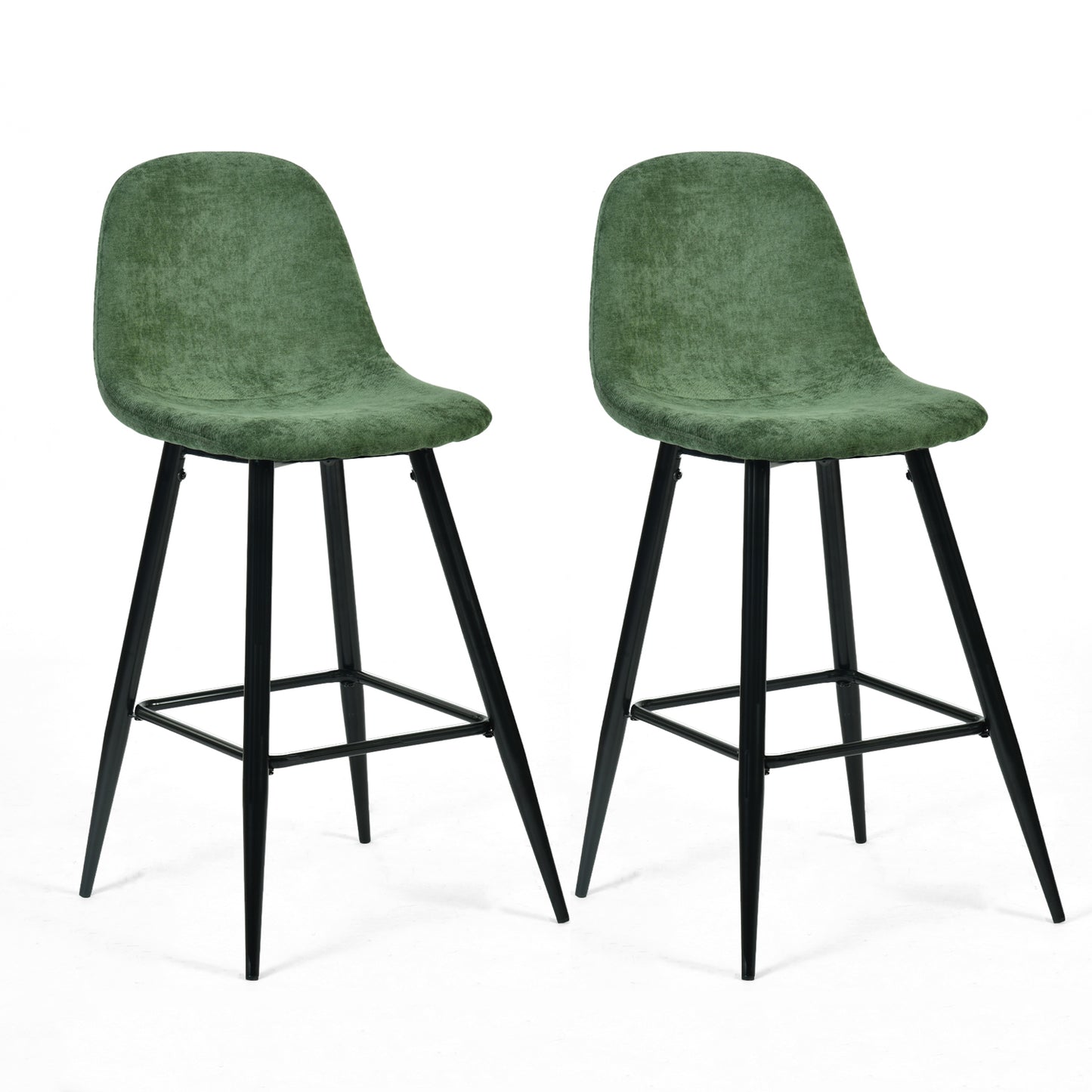 Juego de 2 Taburetes de Bar Modernas Verde