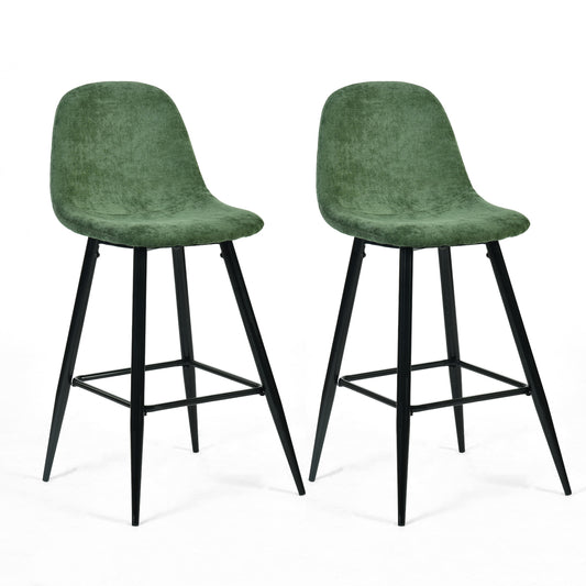 Juego de 2 Taburetes de Bar Modernas Verde