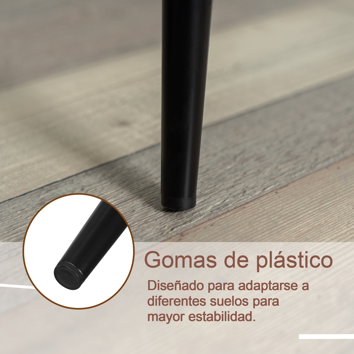 Set de 2 Bancos Altos para Barra de Cocina o Bar con Diseño Ergonómico Uso Interior Tapizado PU Café
