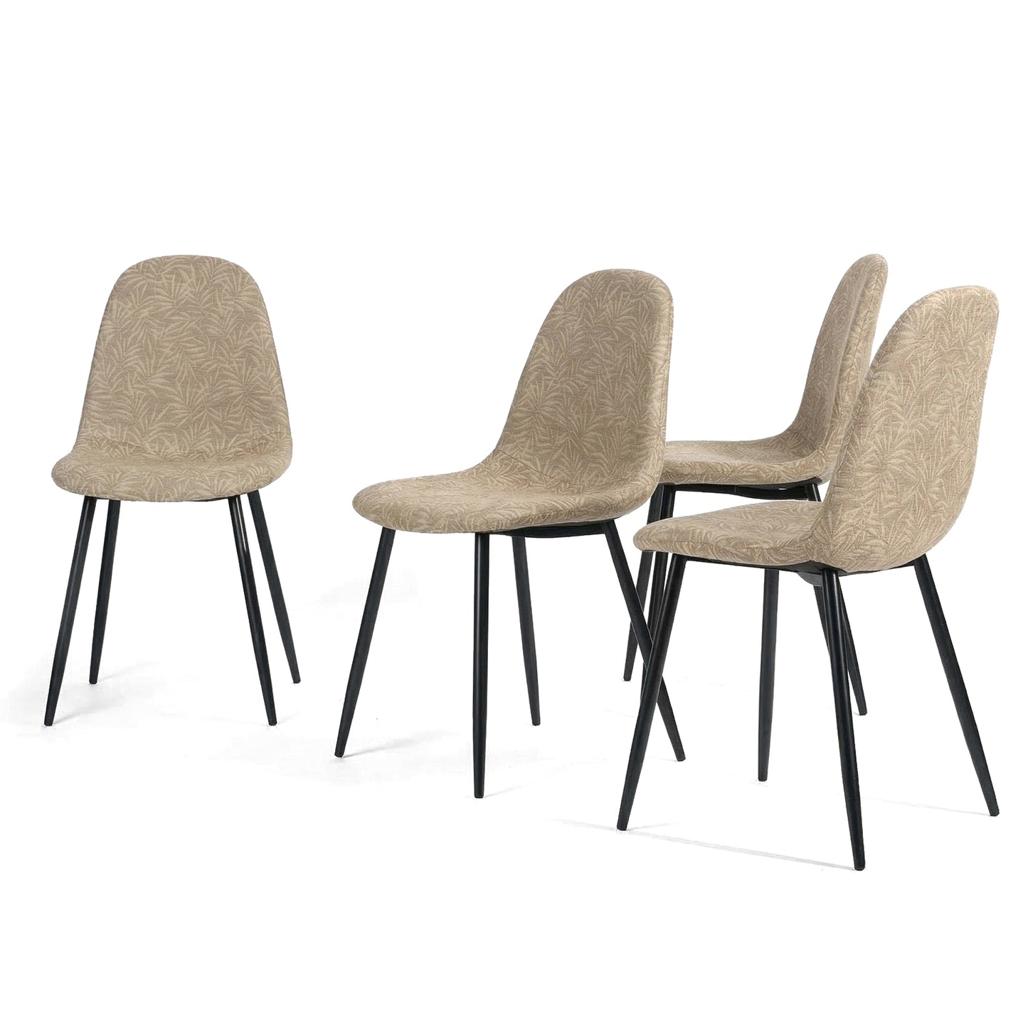 Cyber FurnitureR Juego de 4 Sillas de Comedor Beige