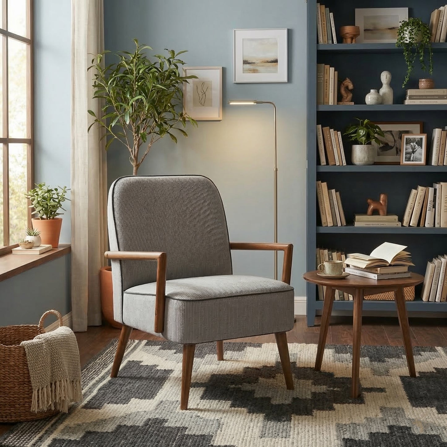 Silla Decorativa de Mediados de Siglo Gris