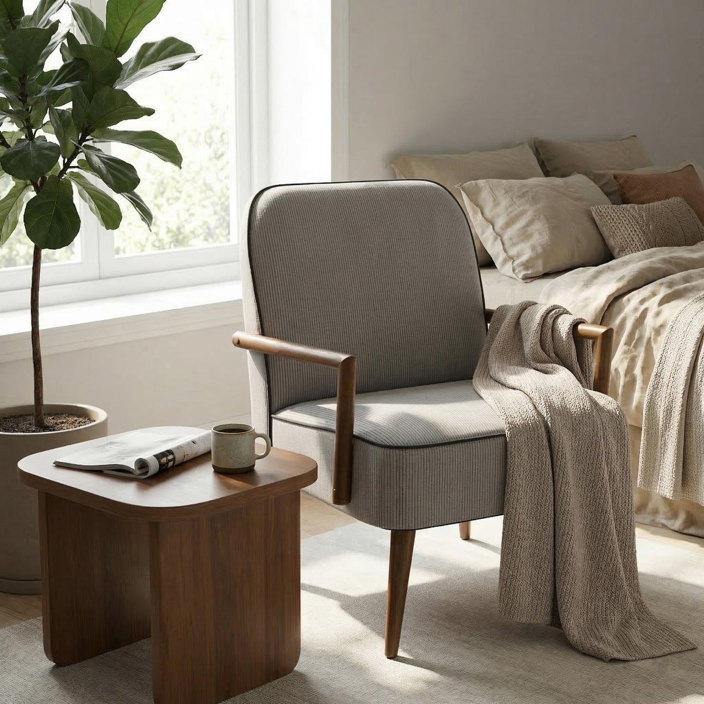 Silla Decorativa de Mediados de Siglo Gris