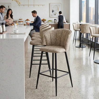 Cyber FurnitureR Conjunto de 2 sillas de Bar de Cocina Beige