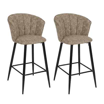 Cyber FurnitureR Conjunto de 2 sillas de Bar de Cocina Beige