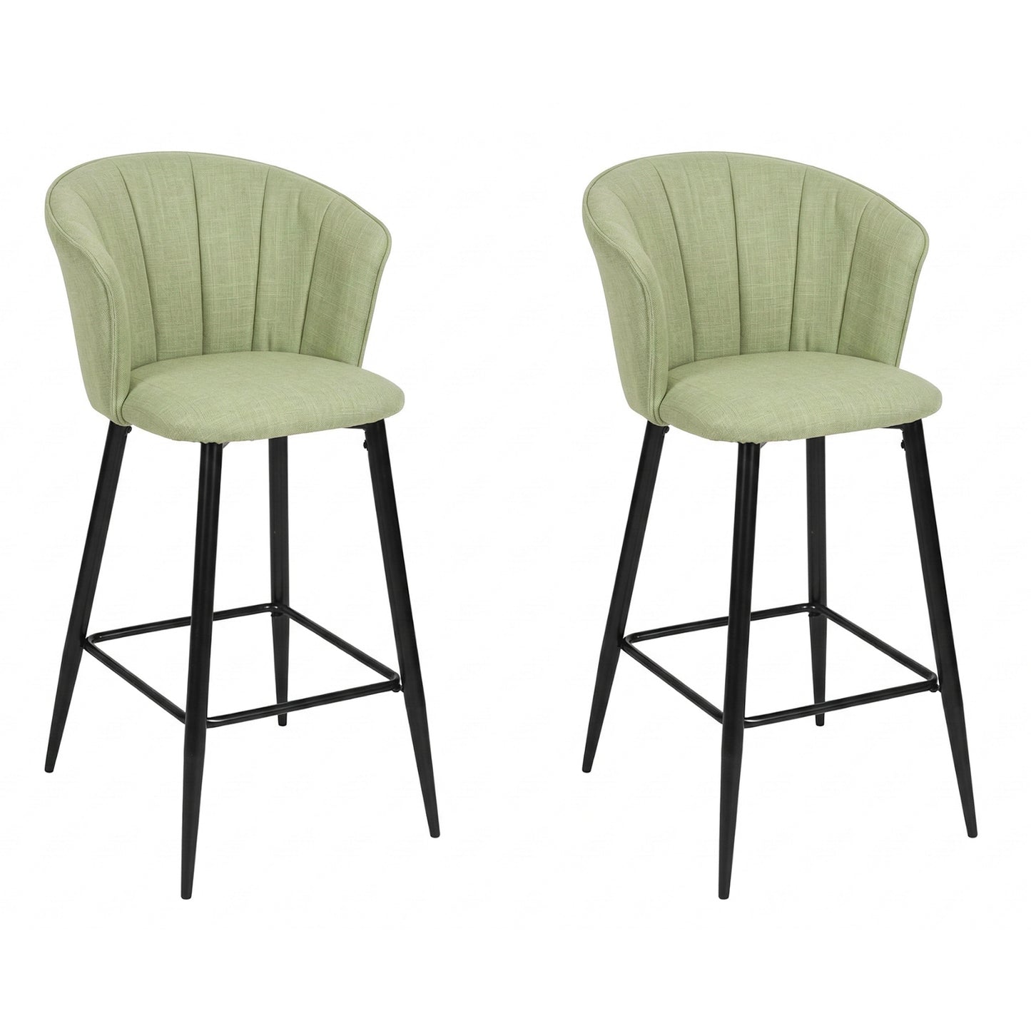 Cyber FurnitureR Conjunto de 2 sillas de Bar de Cocina Verde