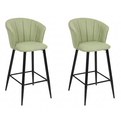 Cyber FurnitureR Conjunto de 2 sillas de Bar de Cocina Verde