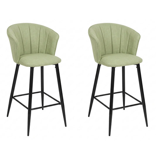 Cyber FurnitureR Conjunto de 2 sillas de Bar de Cocina Verde