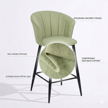 Cyber FurnitureR Conjunto de 2 sillas de Bar de Cocina Verde