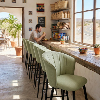 Cyber FurnitureR Conjunto de 2 sillas de Bar de Cocina Verde