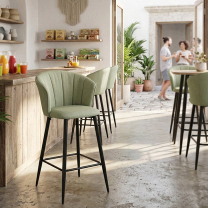 Cyber FurnitureR Conjunto de 2 sillas de Bar de Cocina Verde