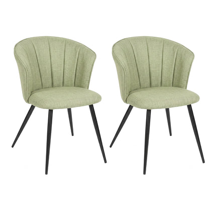 Cyber FurnitureR Juego de 2 Sillas de Comedor Verde