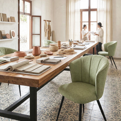 Cyber FurnitureR Juego de 2 Sillas de Comedor Verde