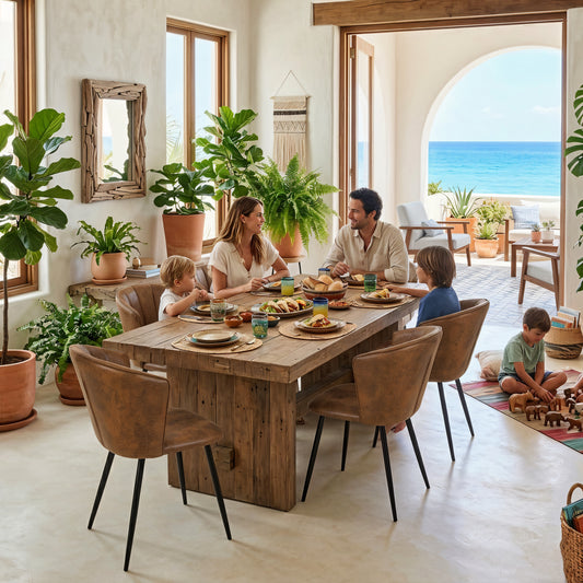 Set de 2 Sillas Vintage Modernas Tapizadas en Suede Café