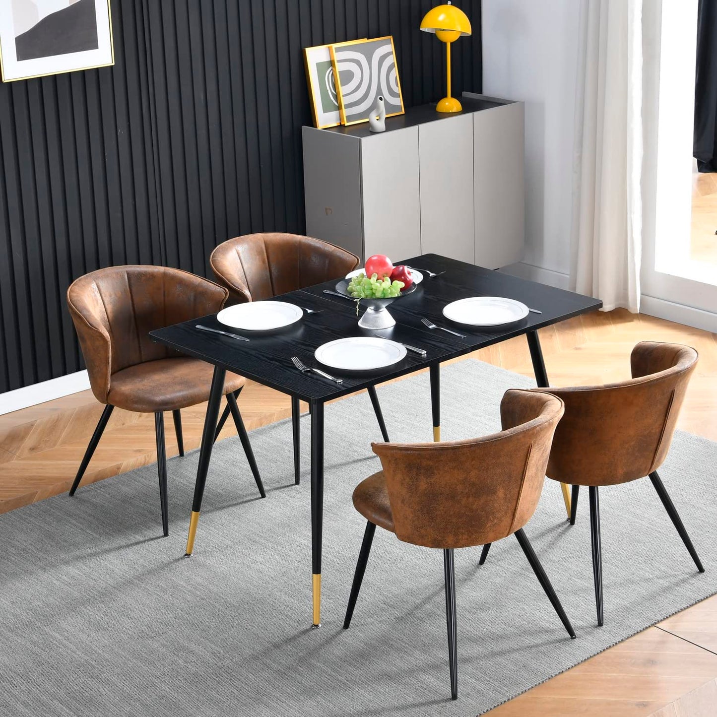 Set de 2 Sillas Vintage Modernas Tapizadas en Suede Café