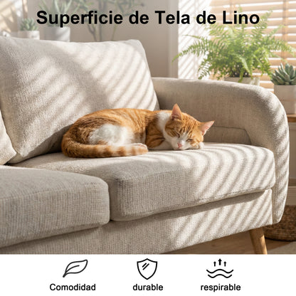 159CM Sofás de Mediados de Siglo para Sala de Estar  Beige