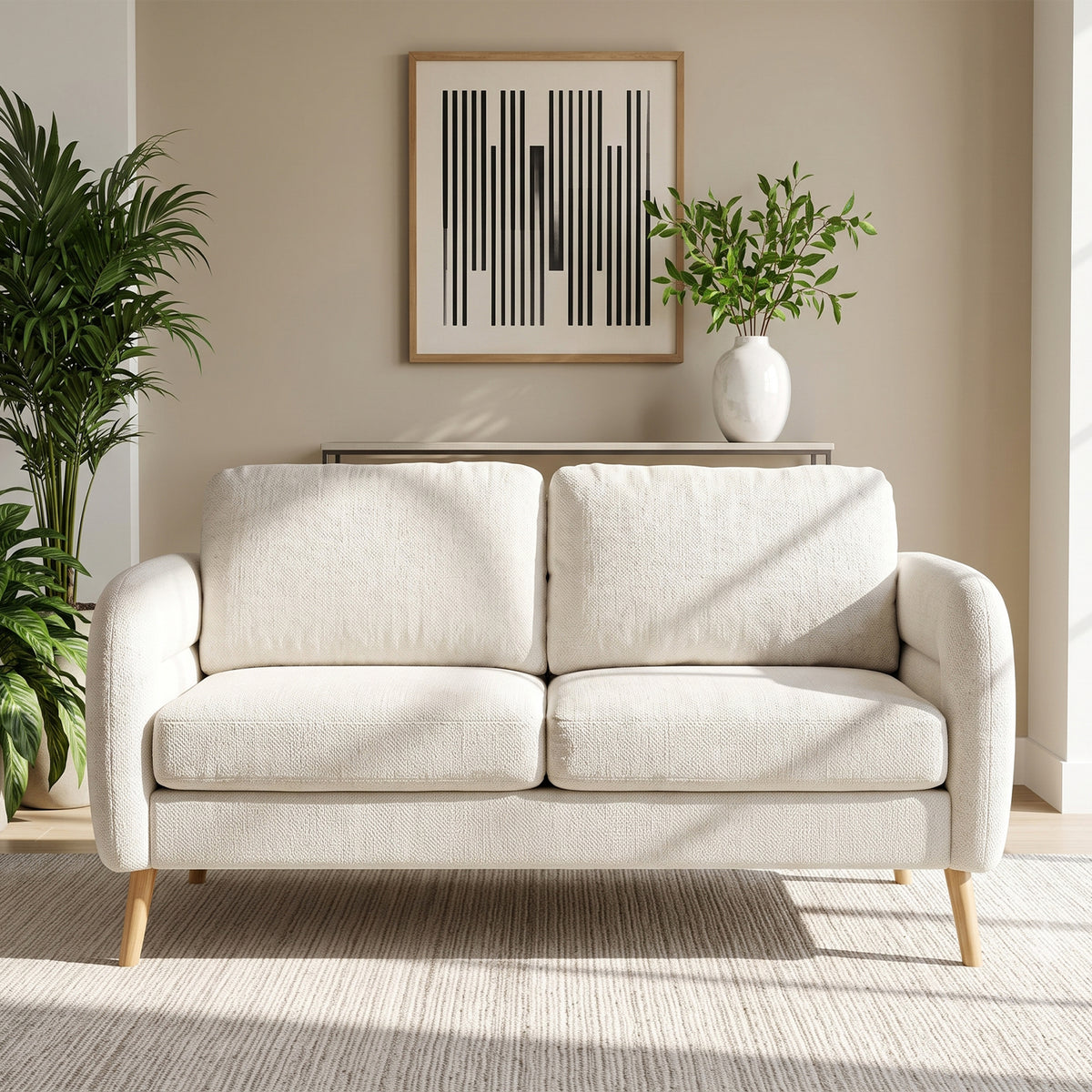159CM Sofás de Mediados de Siglo para Sala de Estar  Beige