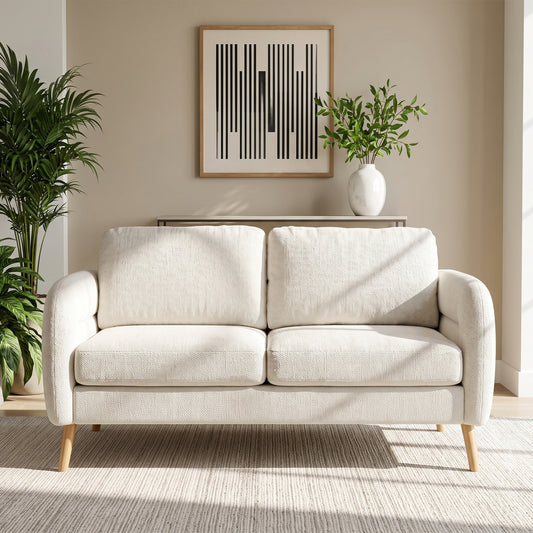 159CM Sofás de Mediados de Siglo para Sala de Estar  Beige