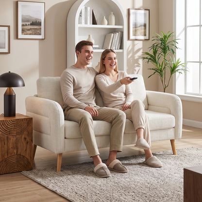 159CM Sofás de Mediados de Siglo para Sala de Estar  Beige