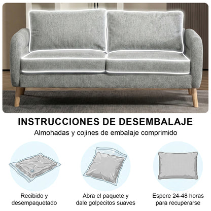 159CM Sofás de Mediados de Siglo para Sala de Estar Gris