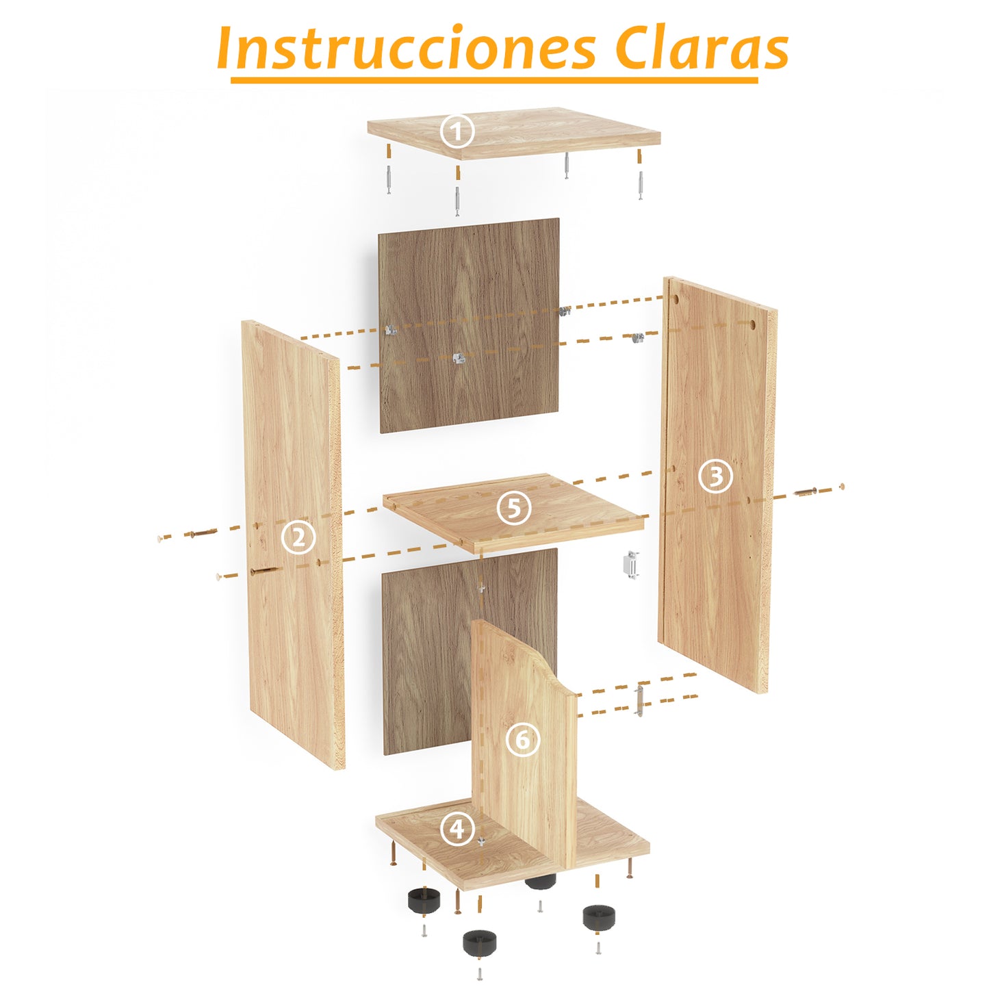 Mesita de Noche de 2 Cubos con Una Puerta Haya
