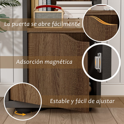 Mesita de Noche de 2 Cubos con Una Puerta Negro