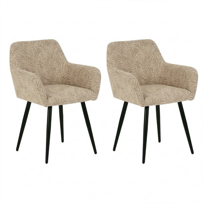 Cyber FurnitureR Juego de 2 Sillas de Comedor Beige