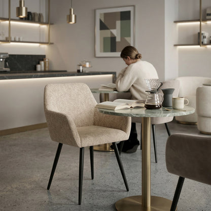 Cyber FurnitureR Juego de 2 Sillas de Comedor Beige