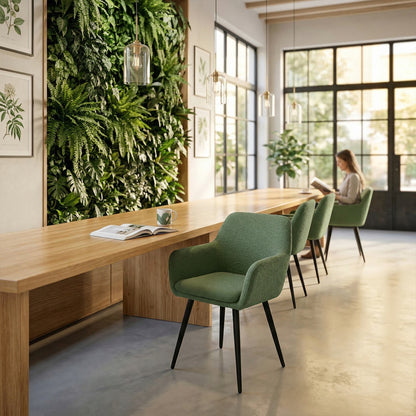 Cyber FurnitureR Juego de 2 Sillas de Comedor Verde