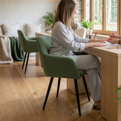 Cyber FurnitureR Juego de 2 Sillas de Comedor Verde
