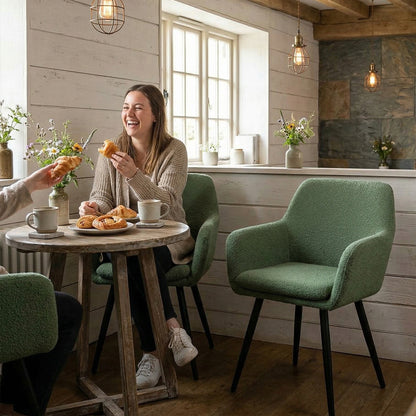 Cyber FurnitureR Juego de 2 Sillas de Comedor Verde