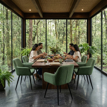 Cyber FurnitureR Juego de 2 Sillas de Comedor Verde
