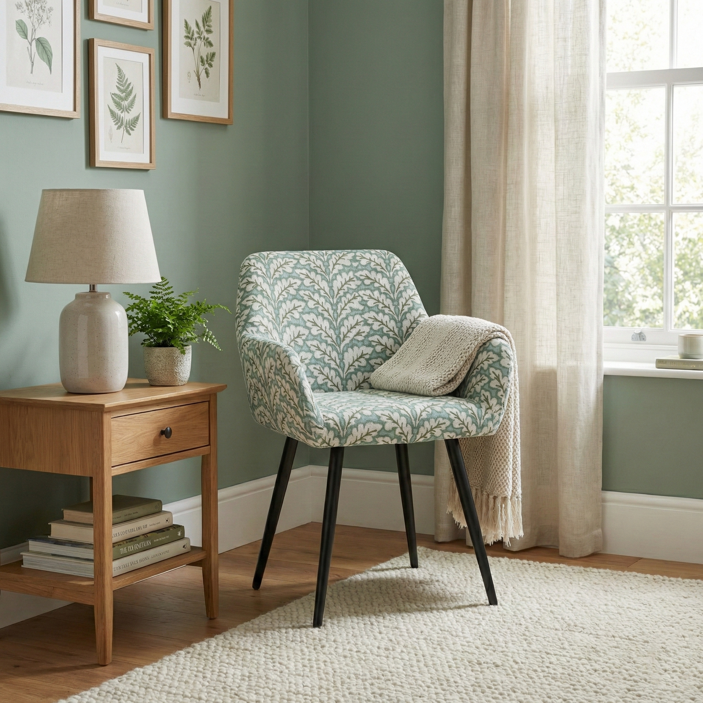 Cyber FurnitureR Juego de 2 Sillas de Comedor Sage Green