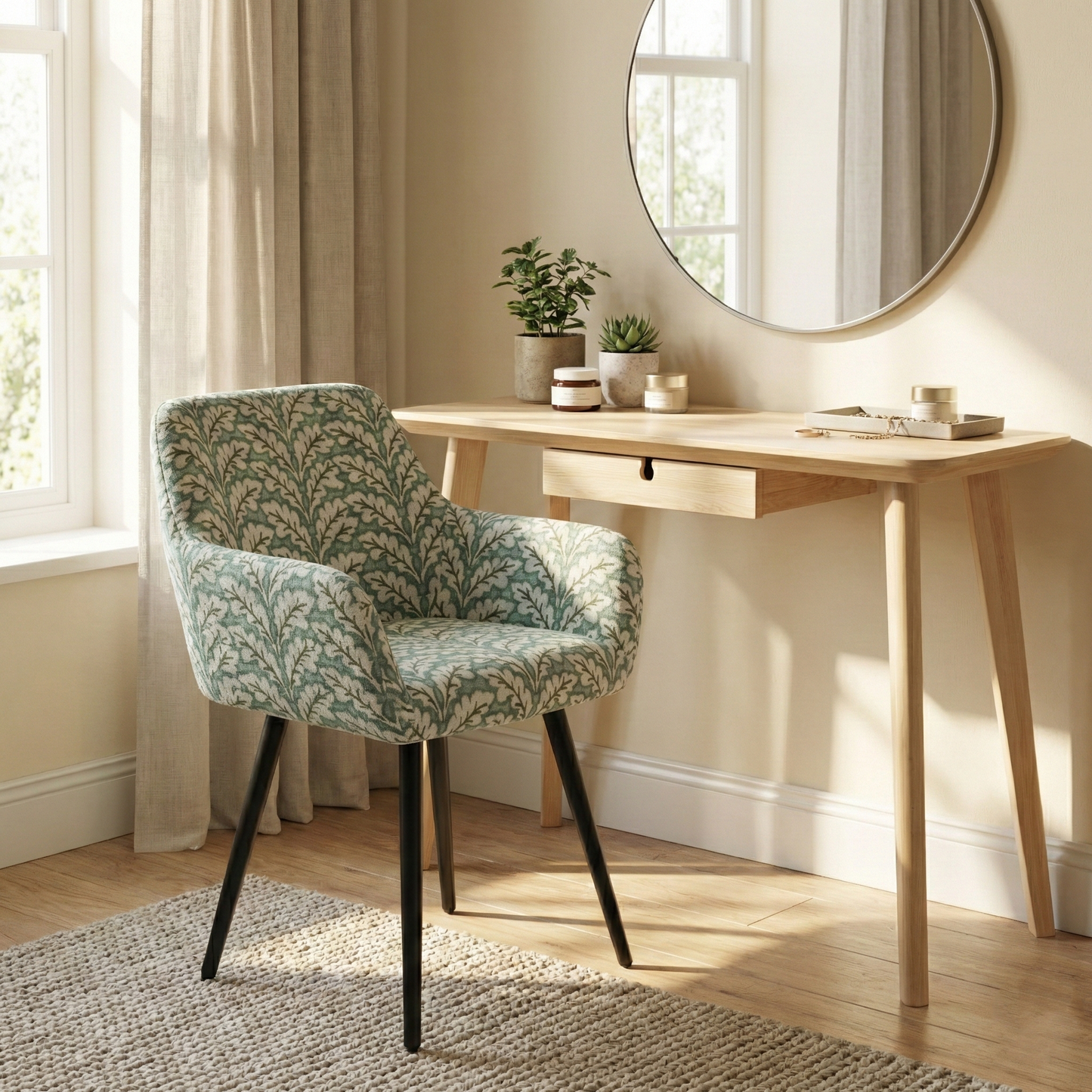 Cyber FurnitureR Juego de 2 Sillas de Comedor Sage Green