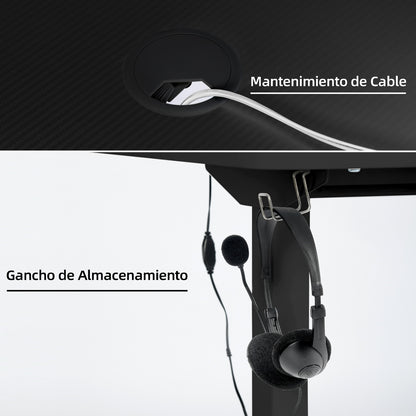Escritorio Eléctrico de Pie, Escritorio de Pie de Altura Ajustable Negro