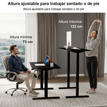 Escritorio Eléctrico de Pie, Escritorio de Pie de Altura Ajustable Negro