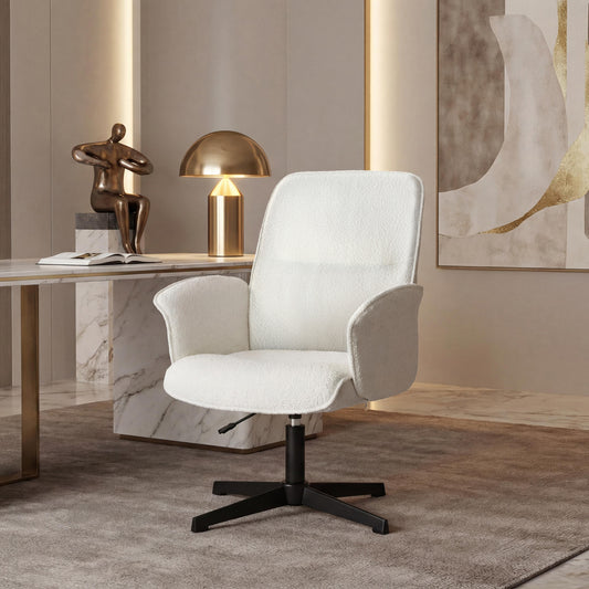 Silla Cruzada, Silla de Oficina Ergonómica con Respaldo Medio y Reposabrazos